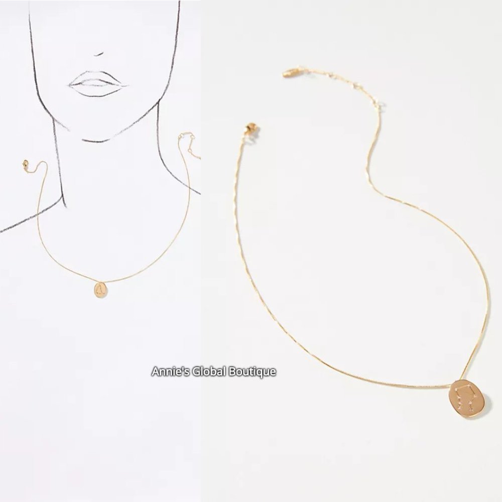 NWT ANTHROPOLOGIE Zodiac Libra Pendant CZ Necklace - Picture 6 of 12